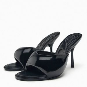 Zara Barbie Heeled Quilted Mules 8 - NWOT